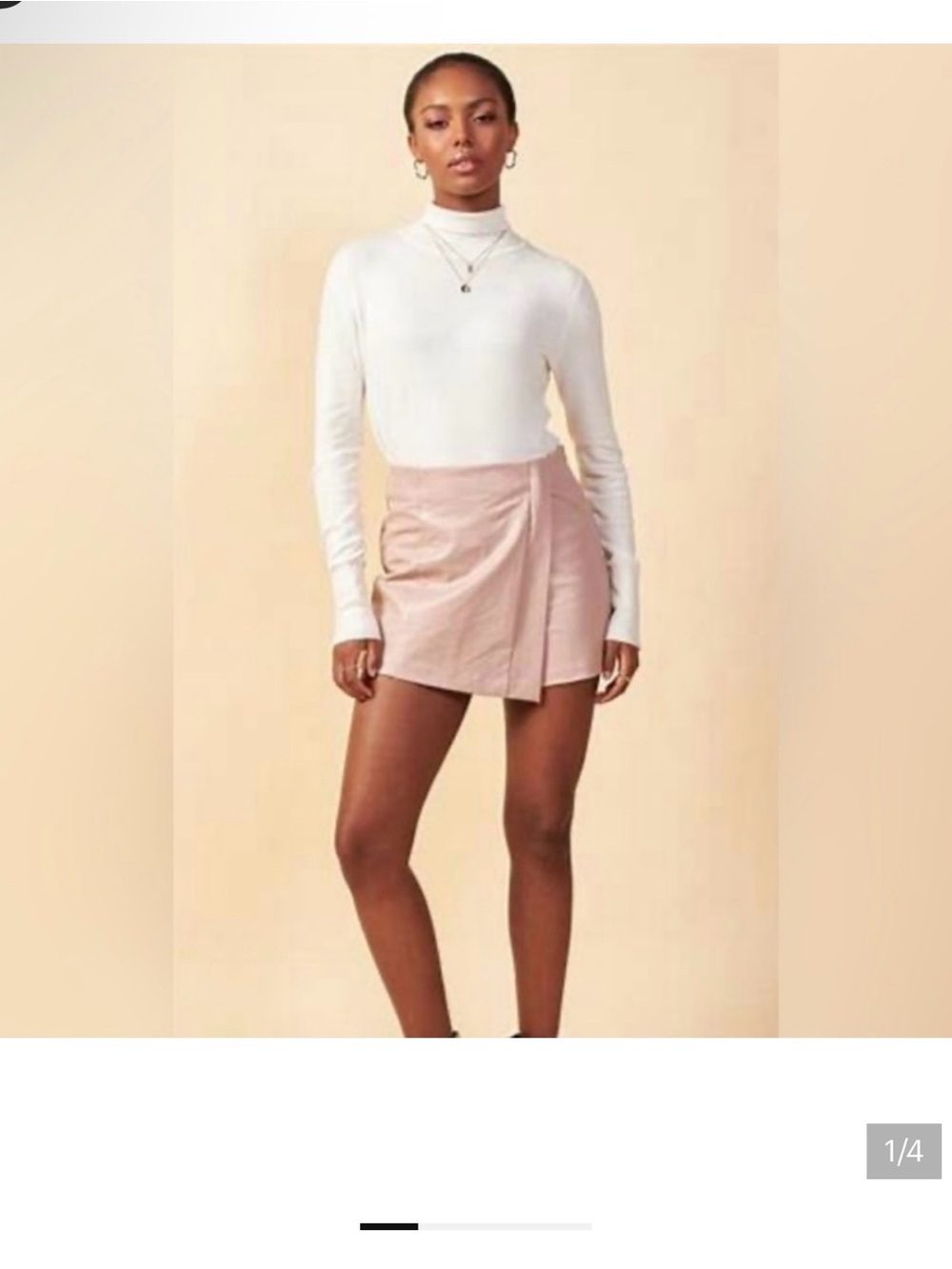 Skies Are Blue Blush Pink Wrap Mini Skirt